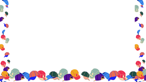 colorful baseball caps frame on transparent background - Download Free Stock Videos Pikwizard.com