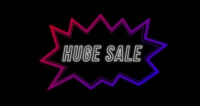 Neon Retro Eighties Huge Sale Sign - Download Free Stock Images Pikwizard.com