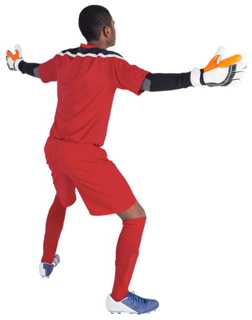 Transparent View of Goalkeeper in Red Ready for Save - Download Free Stock Videos Pikwizard.com