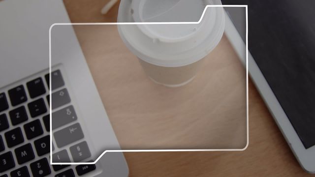 Visualization of a desk with a laptop and coffee cup suggests focus on learning, education, and technology interaction. Suitable for educational content, tech articles, or productivity themes.