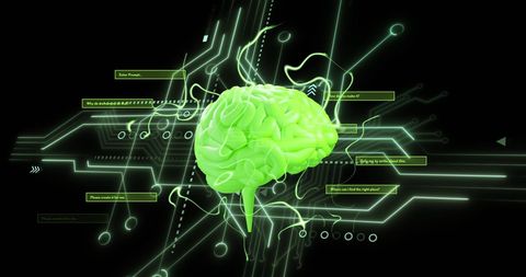 Futuristic Digital Brain with Circuit Connections - Download Free Stock Images Pikwizard.com