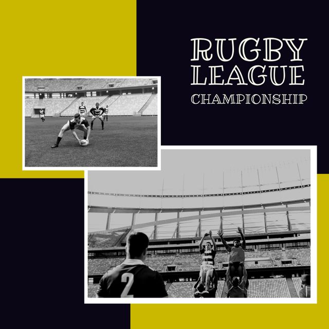 Male Rugby League Players Competing in Championship Game - Download Free Stock Templates Pikwizard.com