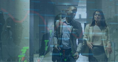 Multi-Ethnic Business Professionals Analyzing Financial Trends