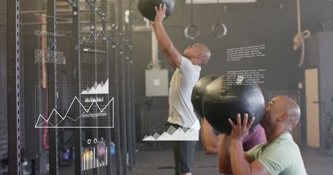 Advanced data overlay during intense gym ball workout
