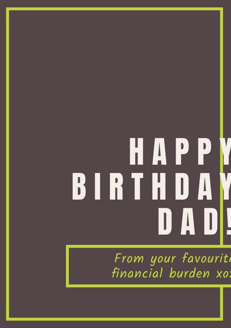 Humorous Birthday Card Template for Dad - Download Free Stock Templates Pikwizard.com