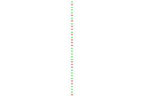 Vertical Row of Colorful Arrows Isolated on Transparent Background