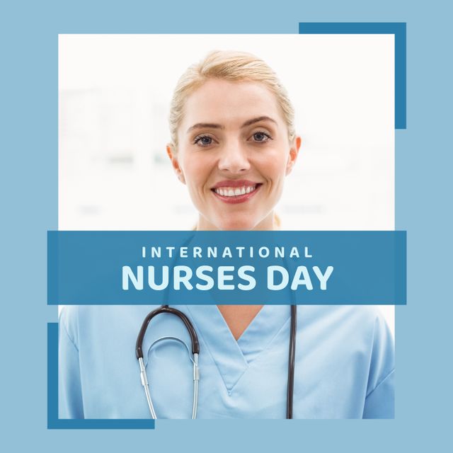 Perfect for International Nurses Day promotions, healthcare appreciation events, medical publications, or social media posts celebrating the contributions of nurses.