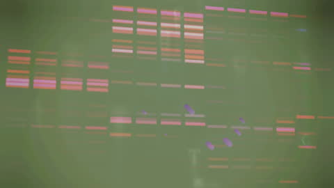 Abstract Digital Interface with Glowing Light Trails on Green Background