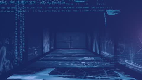 Futuristic Digital Security and Data Network Animation