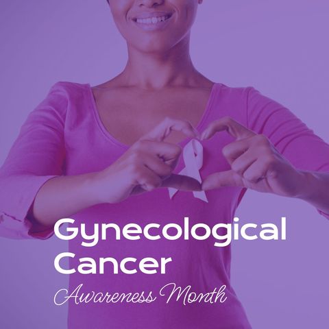 gynecological cancer awareness with ribbon and heart gesture - Download Free Stock Templates Pikwizard.com