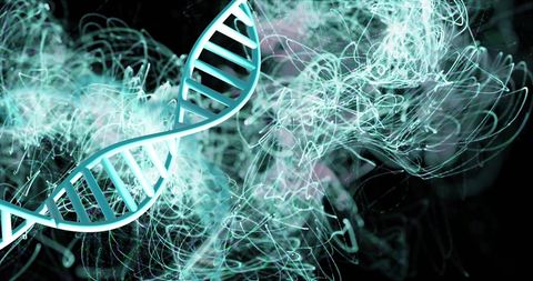 Glowing DNA Strands with Abstract Light Trails on Dark Background - Download Free Stock Images Pikwizard.com