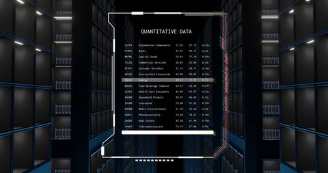 Quantitative Data Overlay on Server Room Background - Download Free Stock Images Pikwizard.com