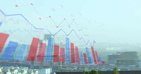 Financial Data Overlay Against Evolving Urban Skyline