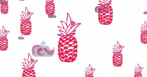 Fresh Pineapple Pattern with Modern Digital Elements