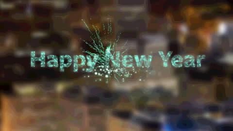 Festive New Year Greeting with Fireworks Animation