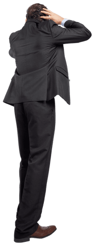 stressed businessman holding head in transparent background - Download Free Stock Videos Pikwizard.com