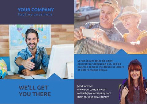 vibrant travel service promotion: smiling agents and happy travelers - Download Free Stock Templates Pikwizard.com