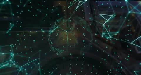 Futuristic Holographic Globe with Digital Network Connections