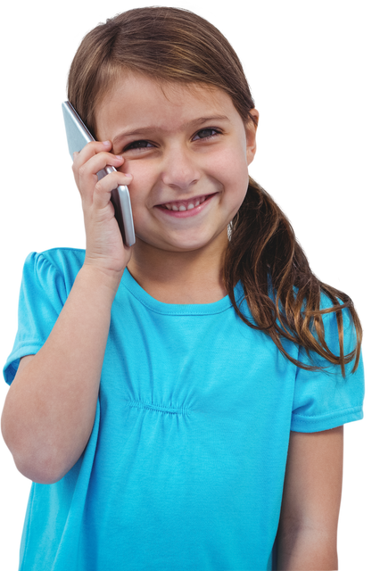 Cheerful Girl Making a Phone Call on Transparent Background - Download Free Stock Videos Pikwizard.com