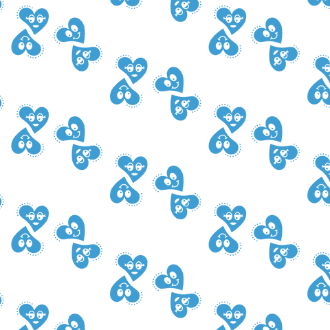 seamless pattern of smiley blue hearts on transparent background - Download Free Stock Videos Pikwizard.com