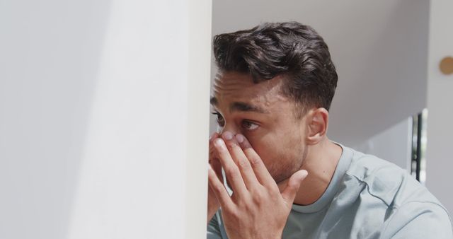 Man Washing Face in Morning Routine - Download Free Stock Images Pikwizard.com