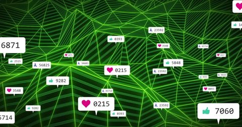 Digital Network with Social Media Icons and Statistics - Download Free Stock Images Pikwizard.com