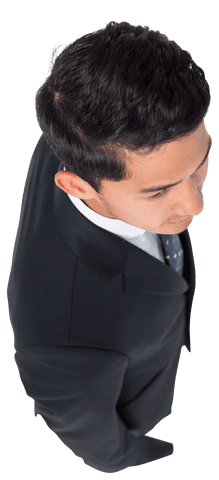 Transparent Top-Down View of Asian Businessman in Formal Attire