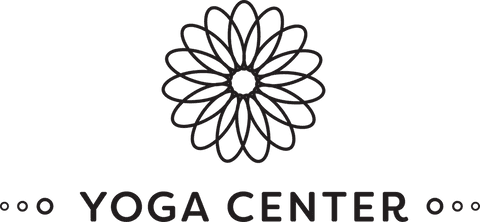 Yoga center logo with intricate floral design on transparent background