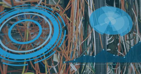 Data Visualization Over Server Cables in Network Hub - Download Free Stock Images Pikwizard.com