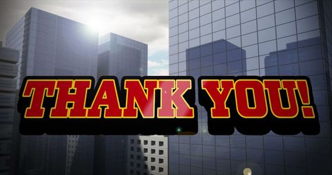 thank you message over cityscape background - Download Free Stock Images Pikwizard.com