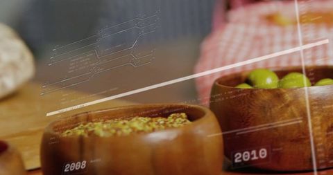 Minimalist Presentation of Natural Bowl Ingredients with Timeline