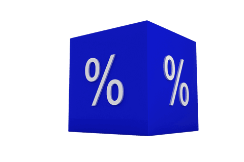 digital blue cube with percentage symbol on transparent background - Download Free Stock Videos Pikwizard.com