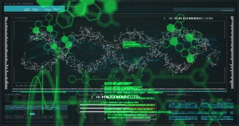 Futuristic Interface with DNA and Neural Networks Digital Visualization - Download Free Stock Images Pikwizard.com