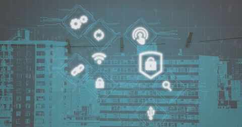 Smart City Technology: Digital Security Over Urban Infrastructure - Download Free Stock Images Pikwizard.com