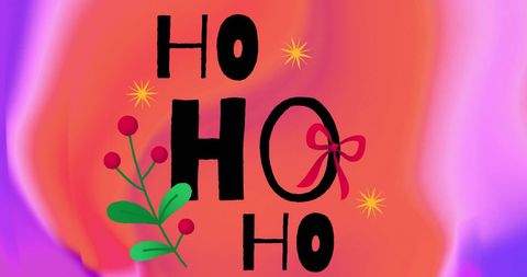 Festive HO HO HO Typography on Vibrant Background - Download Free Stock Images Pikwizard.com