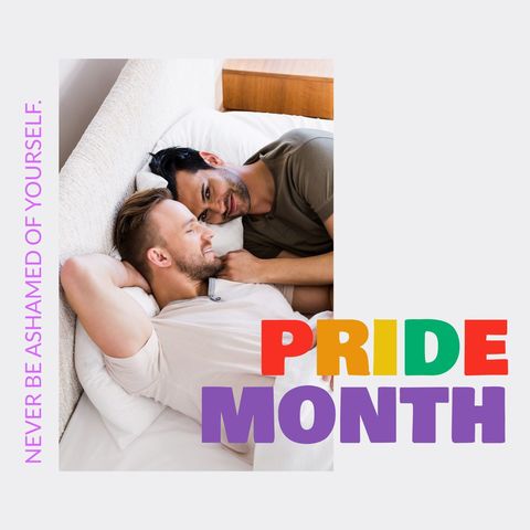 loving male couple celebrating pride month in cozy setting - Download Free Stock Templates Pikwizard.com
