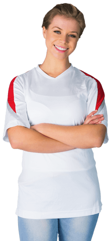 transparent smiling female football fan in white jersey - Download Free Stock Videos Pikwizard.com