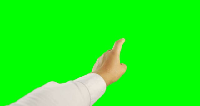 Hand Pointing at Green Chromakey Background for Visual Effects - Download Free Stock Images Pikwizard.com