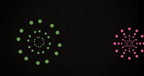 Colorful Neon Fireworks on Black Background for Celebration