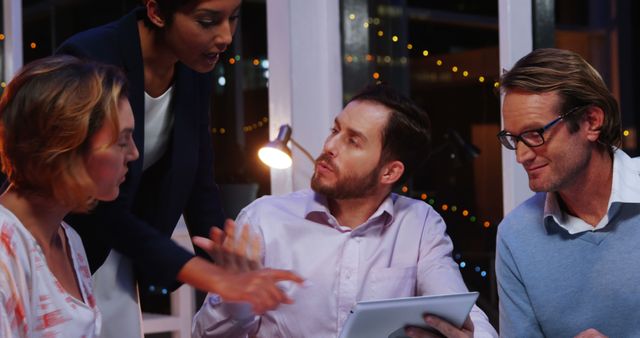 Collaborative Business Meeting Under Soft Lighting - Download Free Stock Images Pikwizard.com