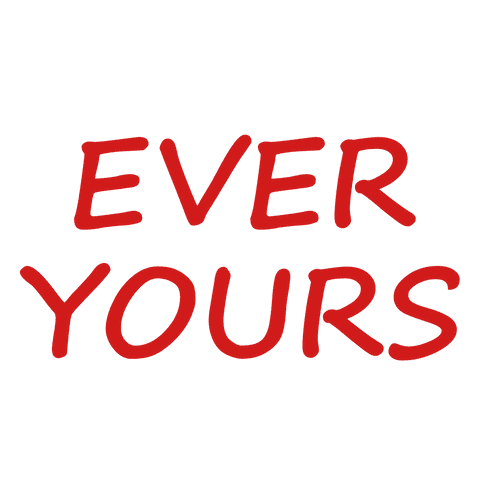 Romantic ever yours text on transparent background