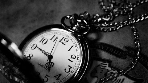 Classic Pocket Watch with Necklace Chain Close-Up