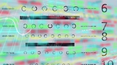 Abstract Blend of Stock Market Data and Eye Chart
