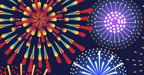 Colorful Digital Fireworks Celebration for New Year's Eve