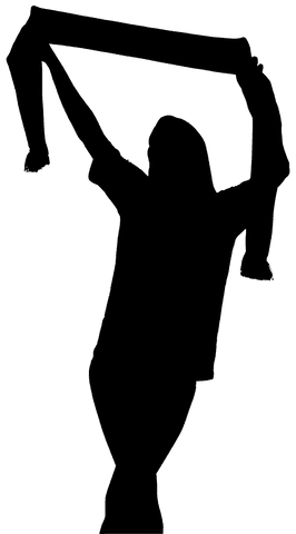 Silhouette of Woman with Scarf Transparent Background