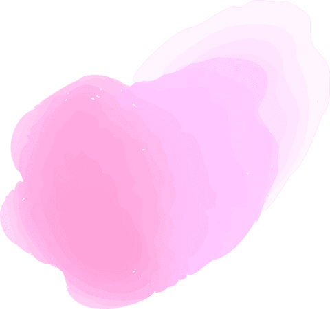 Translucent pastel pink watercolor blot on transparent background