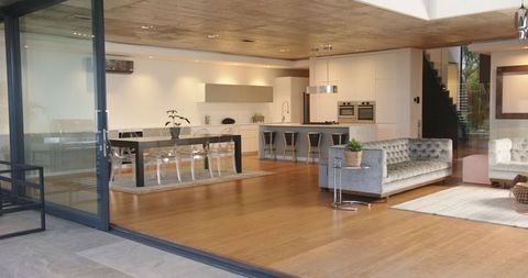 Luxurious Open-Concept Living and Kitchen Area with Modern Decor