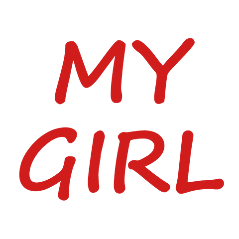 My girl text vector on transparent background for love themes