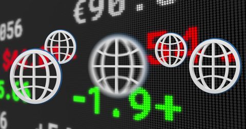 Global Financial Markets with Rogue Globe Interface Elements - Download Free Stock Images Pikwizard.com
