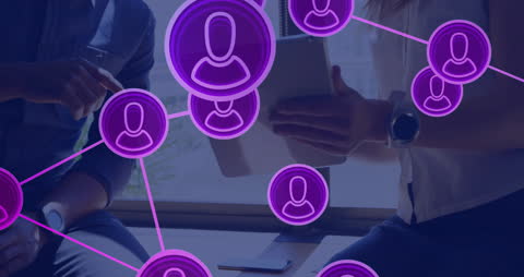 Digital Networking Concept with Interactive Icons